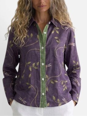 Harper & Wells Vintage Leaf Button Down